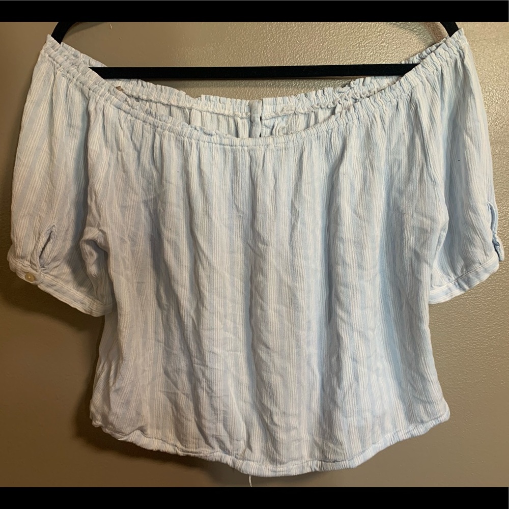 Blue strip crop top